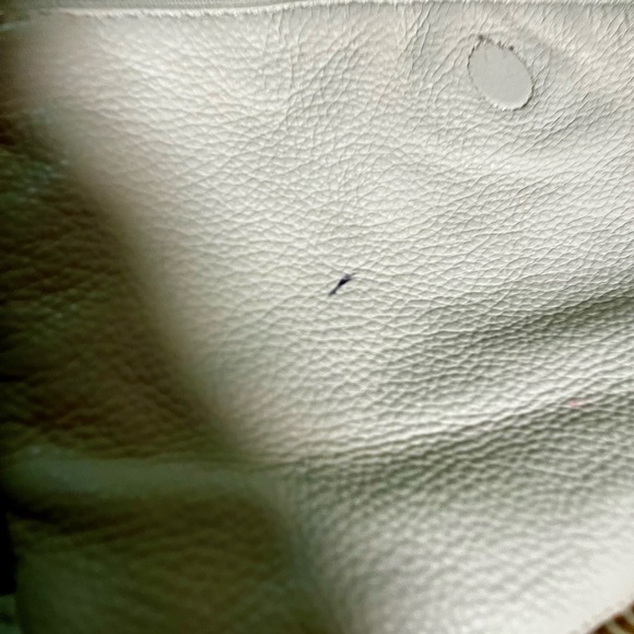 Kate Spade ♠️ white leather and burlap shoulder bag - Picture 4 of 16